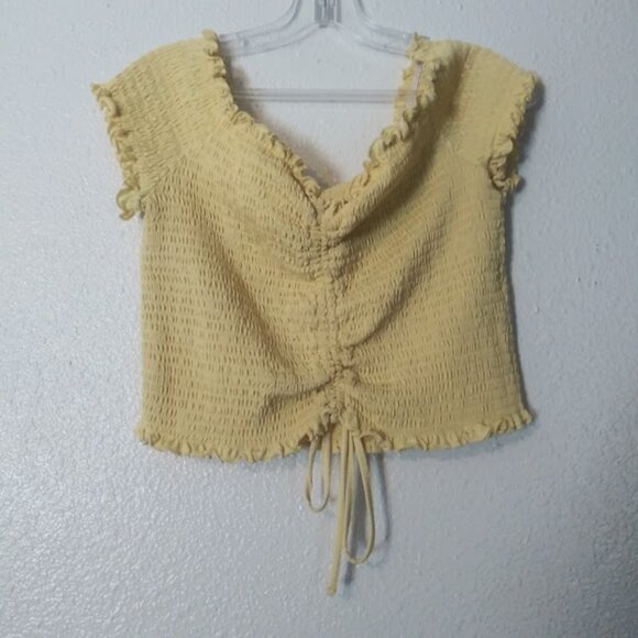 Rue 21 women's XL yellow crop top - Picture 1 of 16